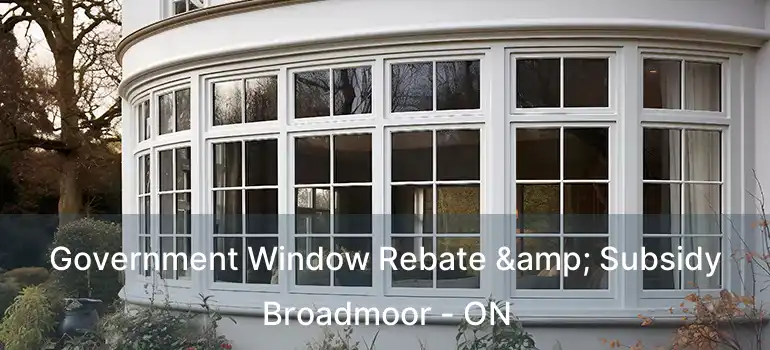  Government Window Rebate & Subsidy Broadmoor - ON