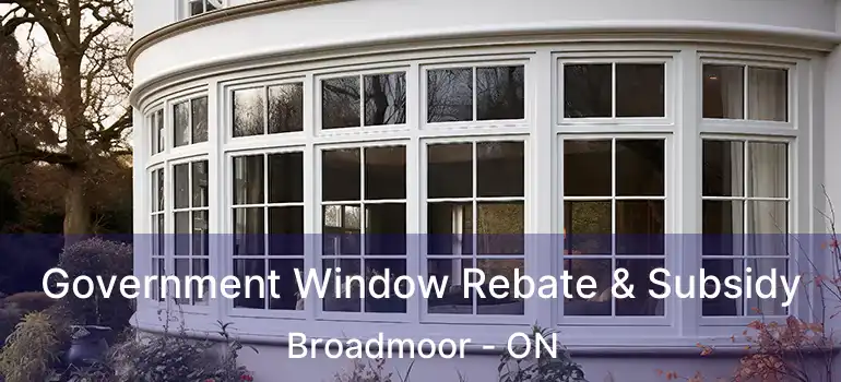  Government Window Rebate & Subsidy Broadmoor - ON